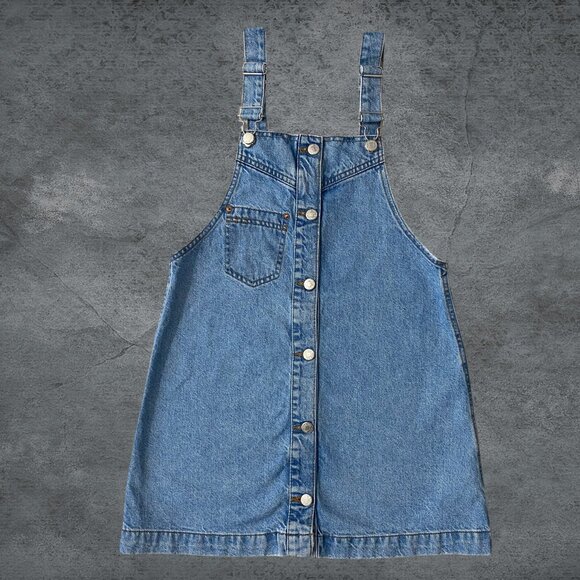 Zara Kids Girl's Jeans Denim Dress Skirt Overalls Size 11-12 CM 152 - Picture 1 of 7
